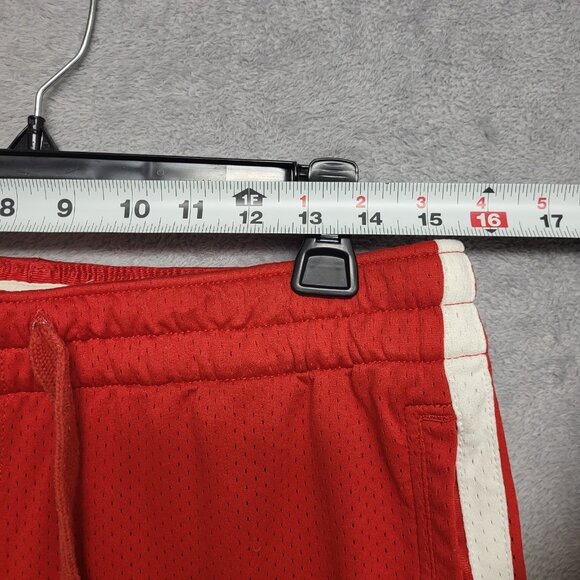 Abercrombie & Fitch Shorts Mens Medium Red Mesh Gym Athletic Basketball Y2K - Picture 4 of 10